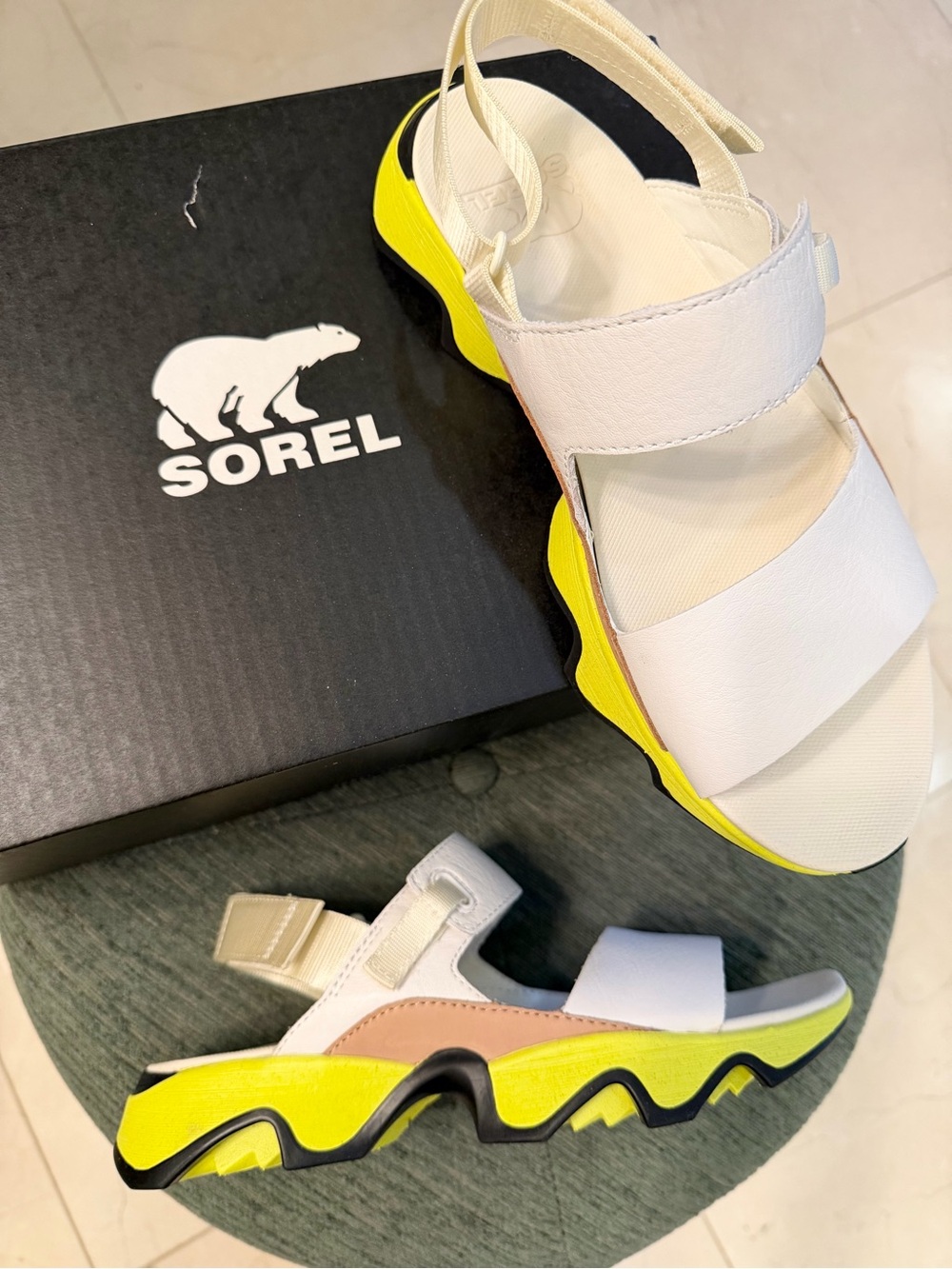 Sorel Kinetic Impact II Sling Low Sandals Sea Salt Radiation NIB Women’s Size 9